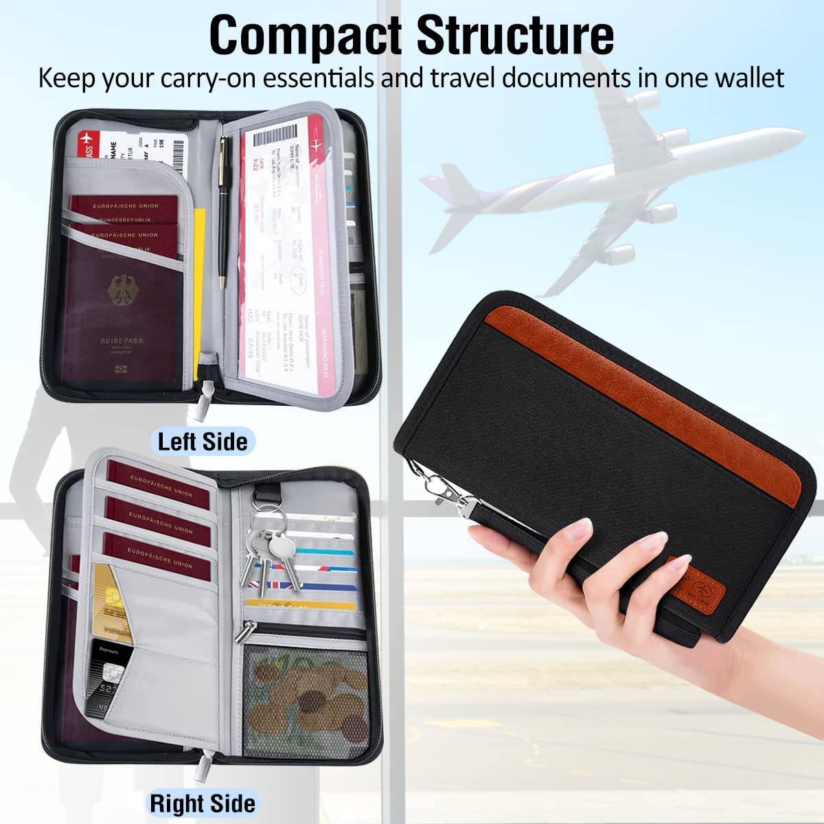 Family Passport Holder Travel Holiday Wallet Document Storage Organizer - Image 8