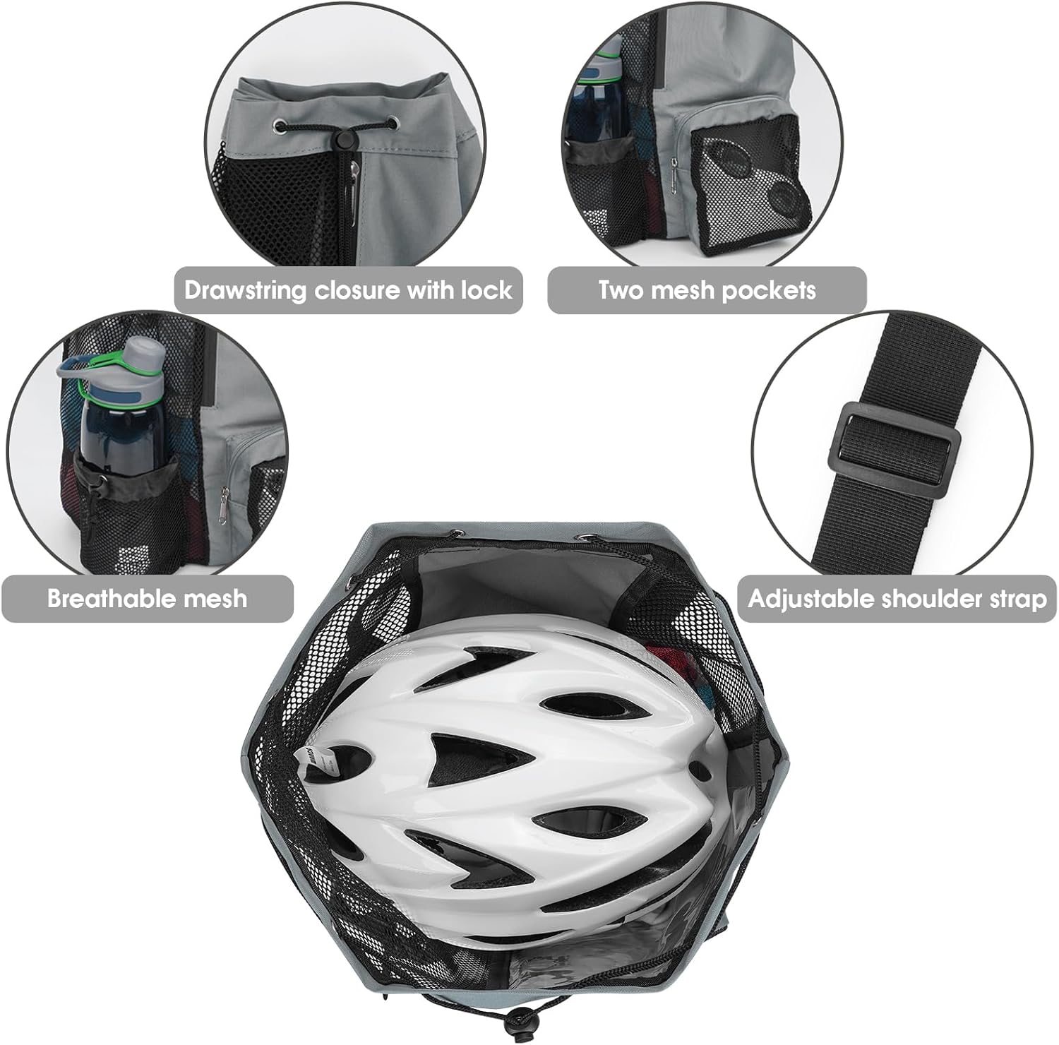 Wet & Dry Gym Swim Drawstring Mesh Bag with Wet Pocket - Image 6