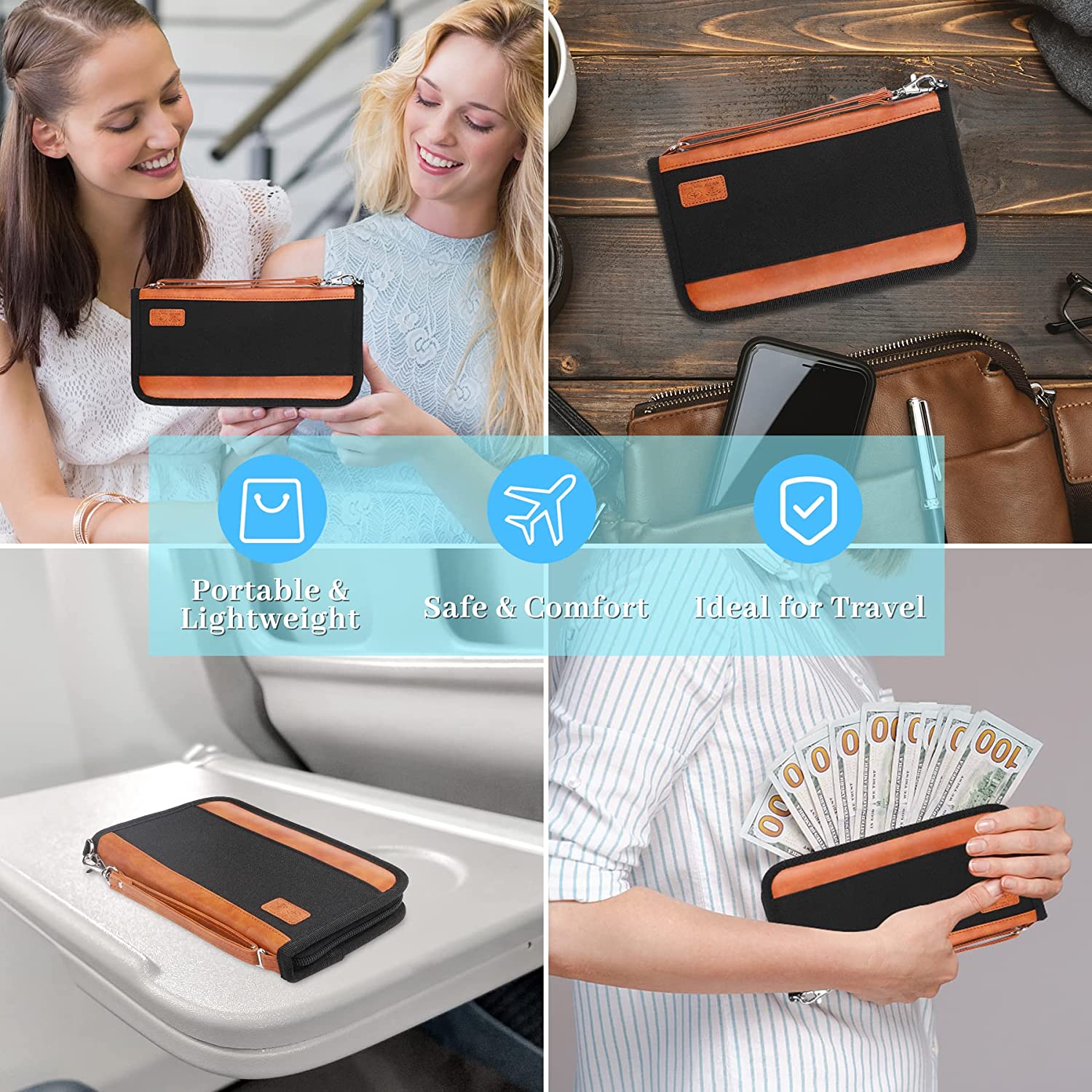 Family Passport Holder Travel Holiday Wallet Document Storage Organizer - Image 3