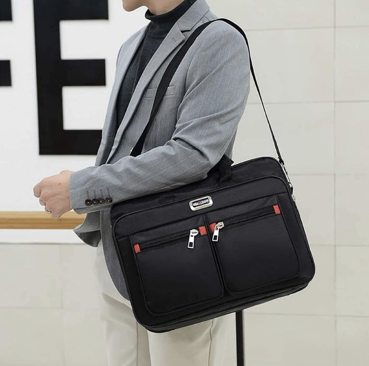 15.6” Laptop Briefcase Shoulder Bag - Image 3