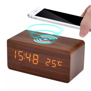 LED Digital Alarm Clock with Wireless Charger